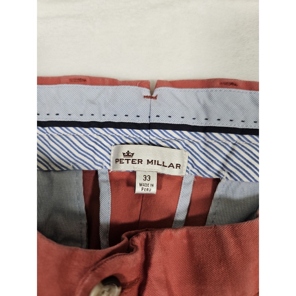 Peter Millar‎ Men's Pima Cotton Pants Slacks Peru Made MF17B48 Size 33 Dark Pink - Picture 3 of 15